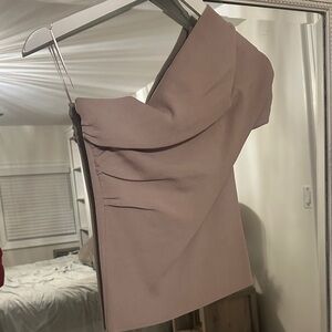 Elegant One-Shoulder Dress in Mauve